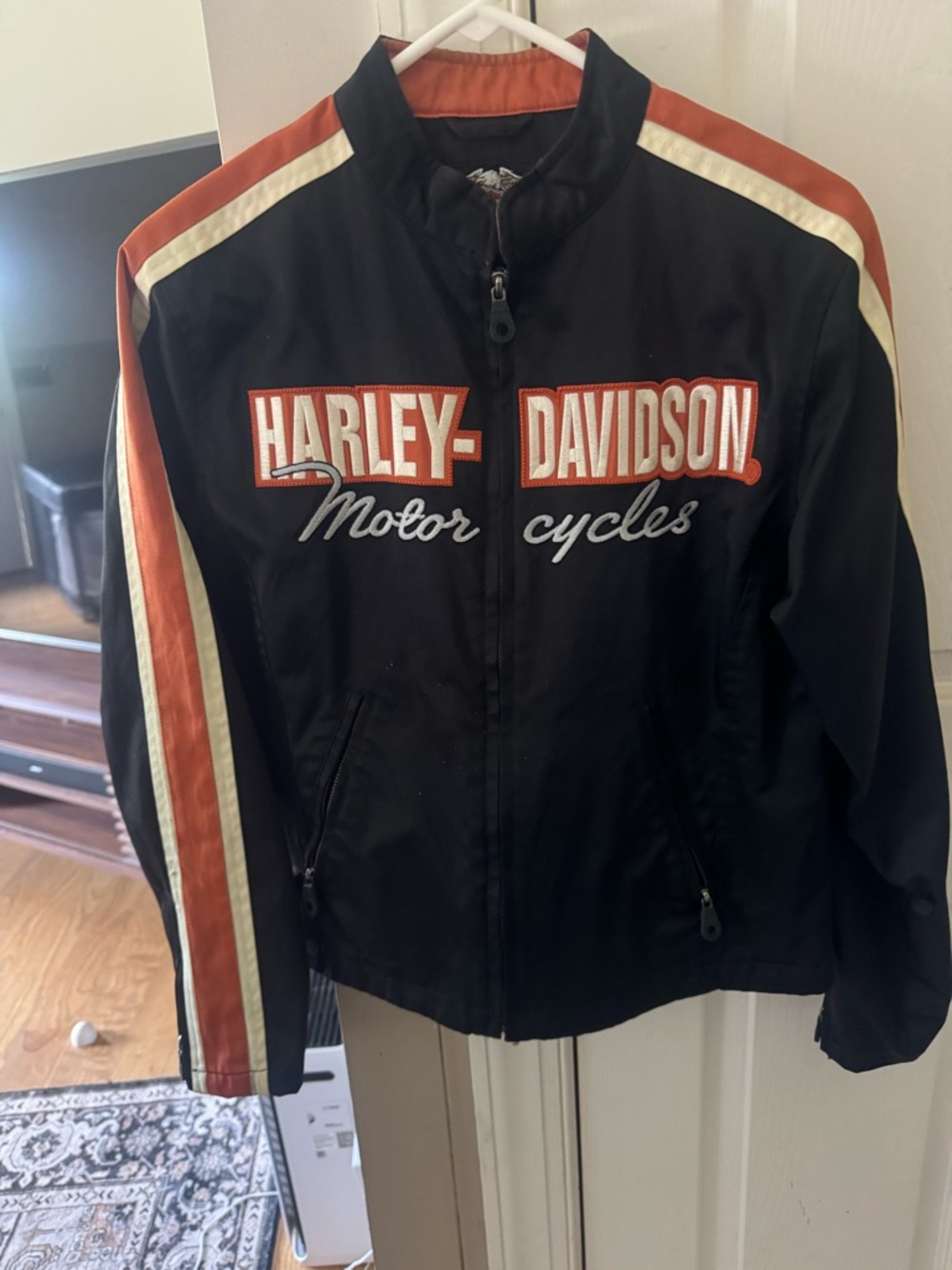 Harley-Davidson Black and Orange Jacket with Eagle Logo